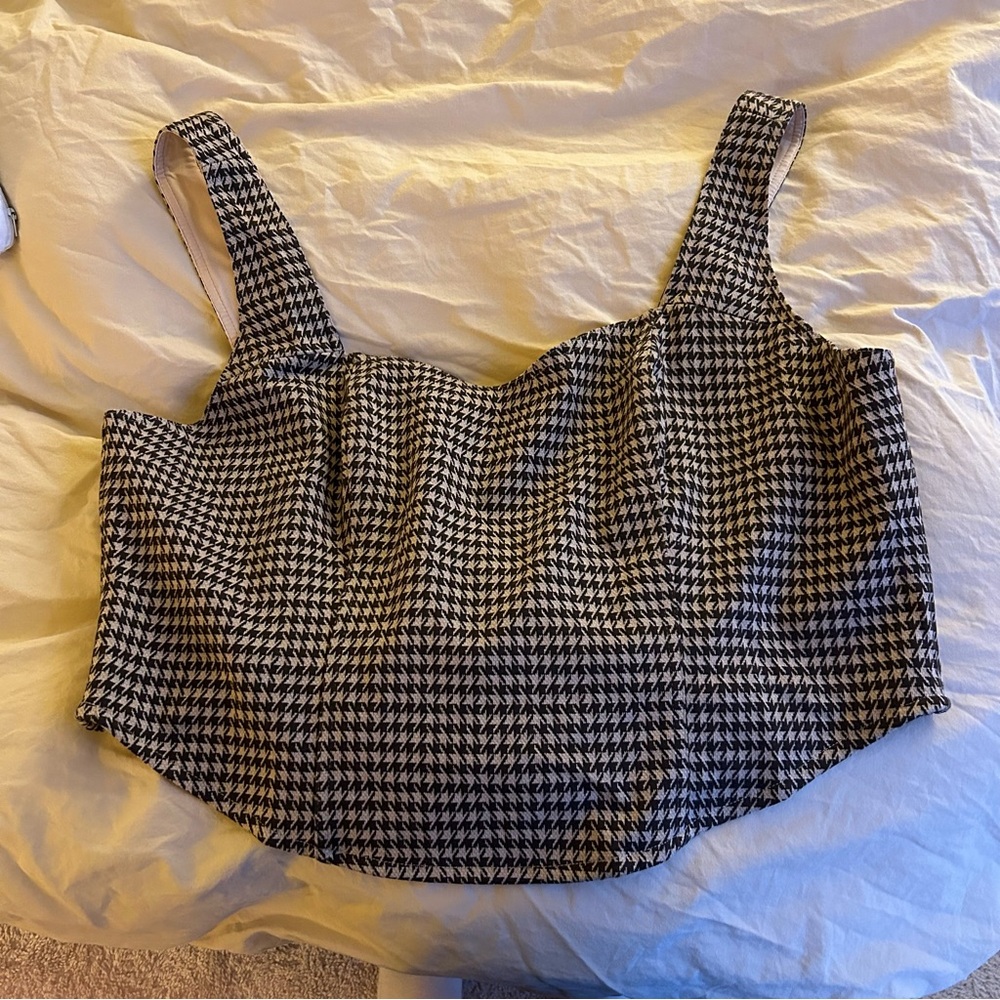 Anthropologie plaid corset tank